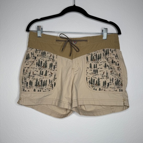 Columbia Down The Path Shorts Brown Tan Size 6 Drawstring Excellent Condition - Picture 1 of 6